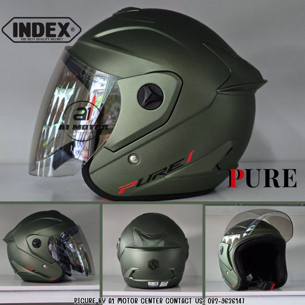 Index Pure หมวกกันน็อค ไซส์ประมาน M รอบศีรษะ 56-59 cm ชิลล์ปรอททองอ่อนกัน UV น้ำหนักเบา ผ่านมาตรฐาน มอก.