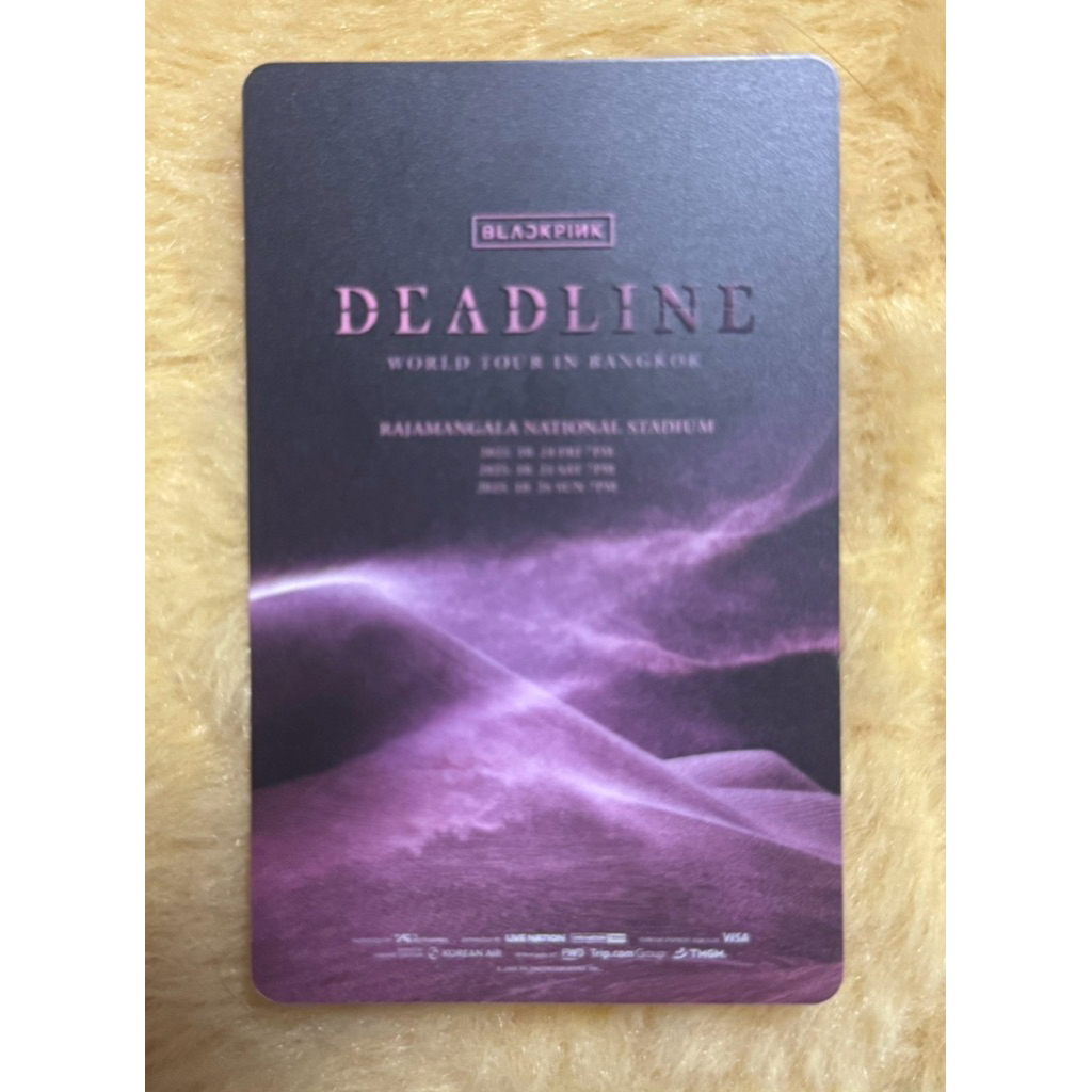 บัตรแข็งที่ระลึกงานคอนเสิร์ต BLACKPINK DEADLINE WORD TOUR 2025