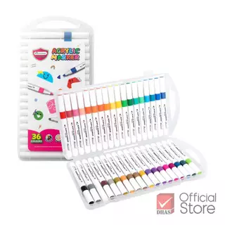 ปากกาสี อะคริลิค มาร์กเกอร์ Acrylic marker 12 สี / 24 สี / 36 สี จำนวน 1 กล่อง แบนด์ Master Art