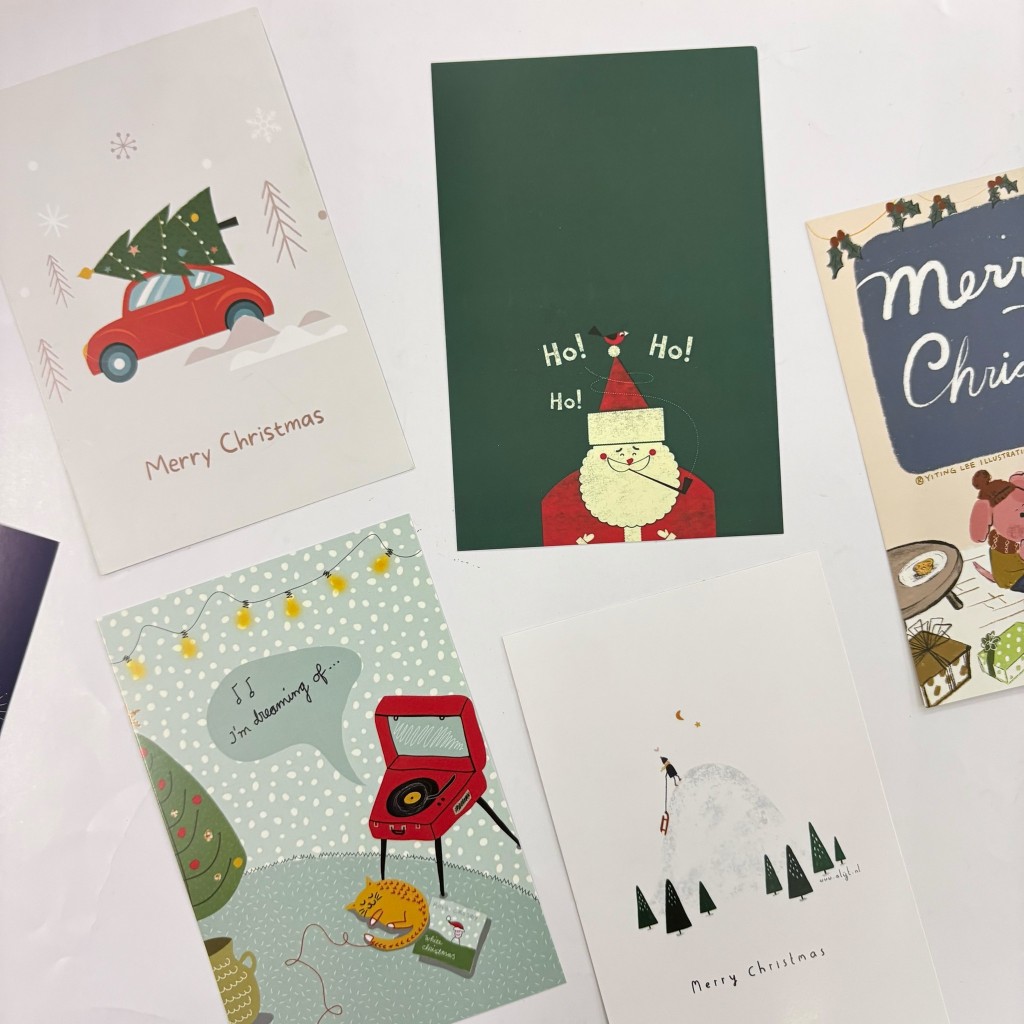 🦌 Happy New Year/Merry Christmas การ์ด 4x6"-Happy Birthday/การ์ดเชิญ🎁