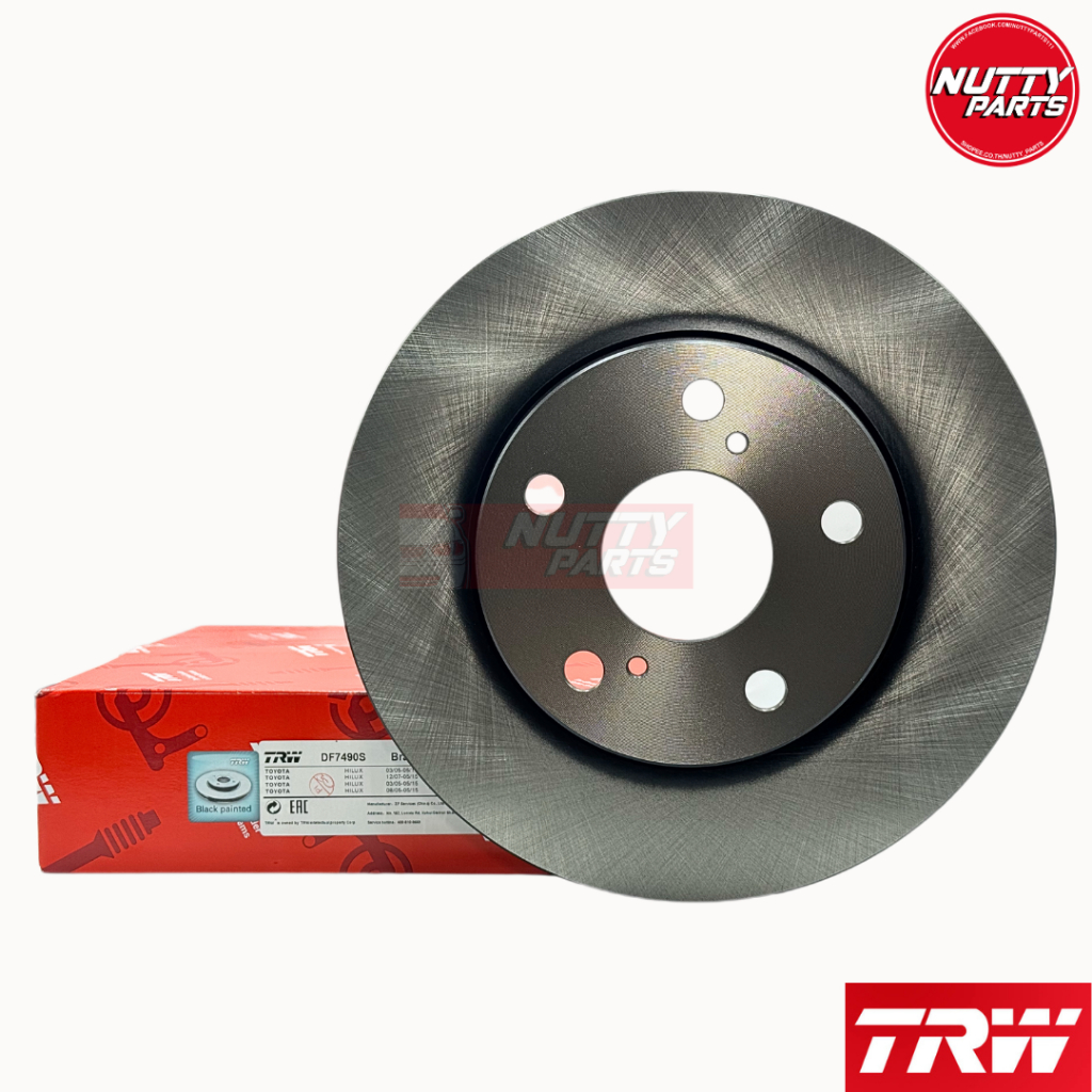 TRW จานดิสเบรคหน้า TOYOTA VIGO ปี 04-08 255mm DF7326S , VIGO SMART CHAMP ปี 08-15 275mm DF7490S