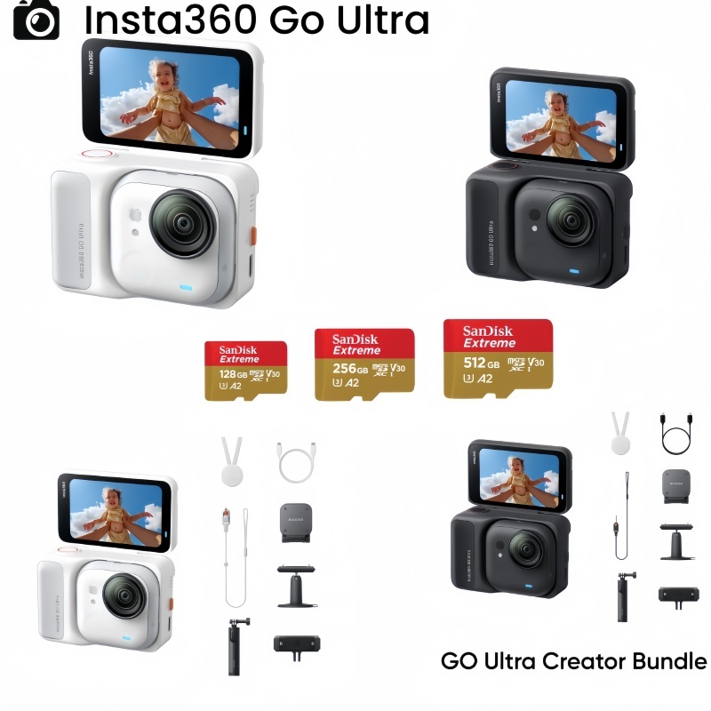 【New Arrival】Insta360 GO Ultra Standard Bundle / Creator Bundle【รับประกัน 1 ปี】Tiny Hands-Free 4K Cam, น้ําหนักเบาและพกพ