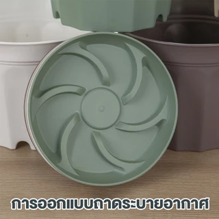 กระถางต้นไม้ กระถางต้นไม้พลาสติก ระบายน้ำได้ดี ป้องกันรากเน่า สินค้าพร้อมส่ง กระถางต้นไม้พร้อมจานรอง