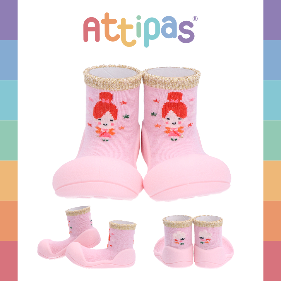 NEW 2025! รองเท้าหัดเดิน Attipas - รุ่น Fairy- [สี :Pink] [รุ่น Standard]