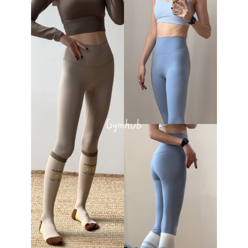 GYMHUB กางเกงโยคะผู้หญิง กางเกงออกกำลังกาย ยืดหยุ่น กระชับ บาง ระบายอากาศได้ดี กางเกงเก้าส่วน