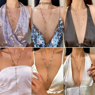 COD-ในไทย💖สร้อยคอกางเขนสองชั้น พู่เพทาย รูปY แฟชั่นเครื่องปร…