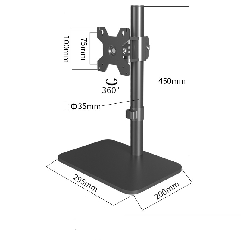 【One_boutique】DZ2011B ขาตั้งจอคอม จอมอนิเตอร์ หมุนจอได้ สำหรับ14”-35โครงเหล็กแข็งแรง พร้อมน๊อตยึดจอ - รูปที่ 6