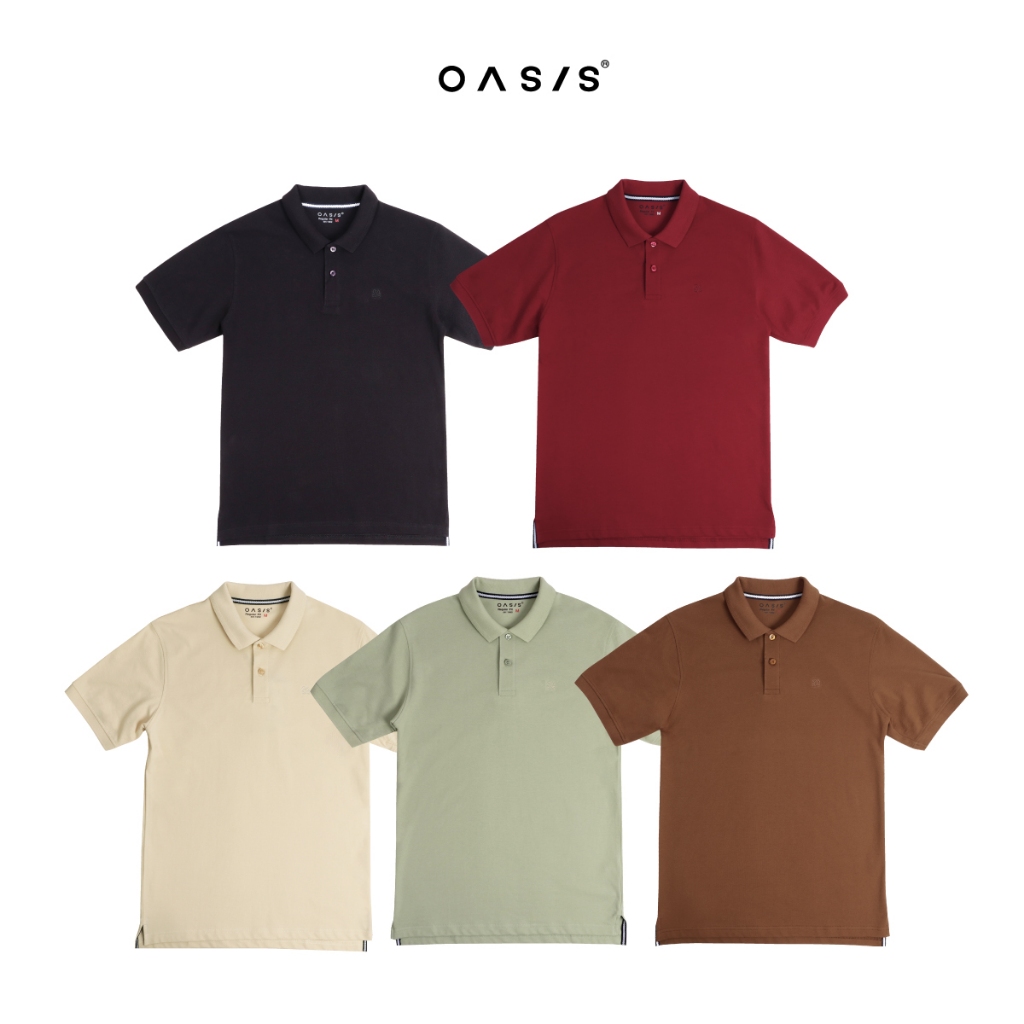 OASIS เสื้อโปโล โปโล ผู้ชาย แขนสั้น ผ้าคอตตอน สแปนเดกซ์ ปกทอลายแจ็คการ์ด รุ่น MPSV-1960 มีให้เลือกถึง 4 สี ดำ