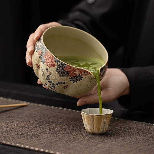 Matcha Setชุดชงมัทฉะญี่ปุ่นโบราณ ถ้วยเซรามิกสีแดงฟลินท์สุดหรู ดีไซน์พรีเมียมสำหรับคนรักชา - รูปที่ 3