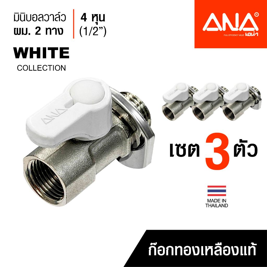 เซต 3 ตัว ANA มินิบอลวาล์ว มีบังอาย ผม. 1/2