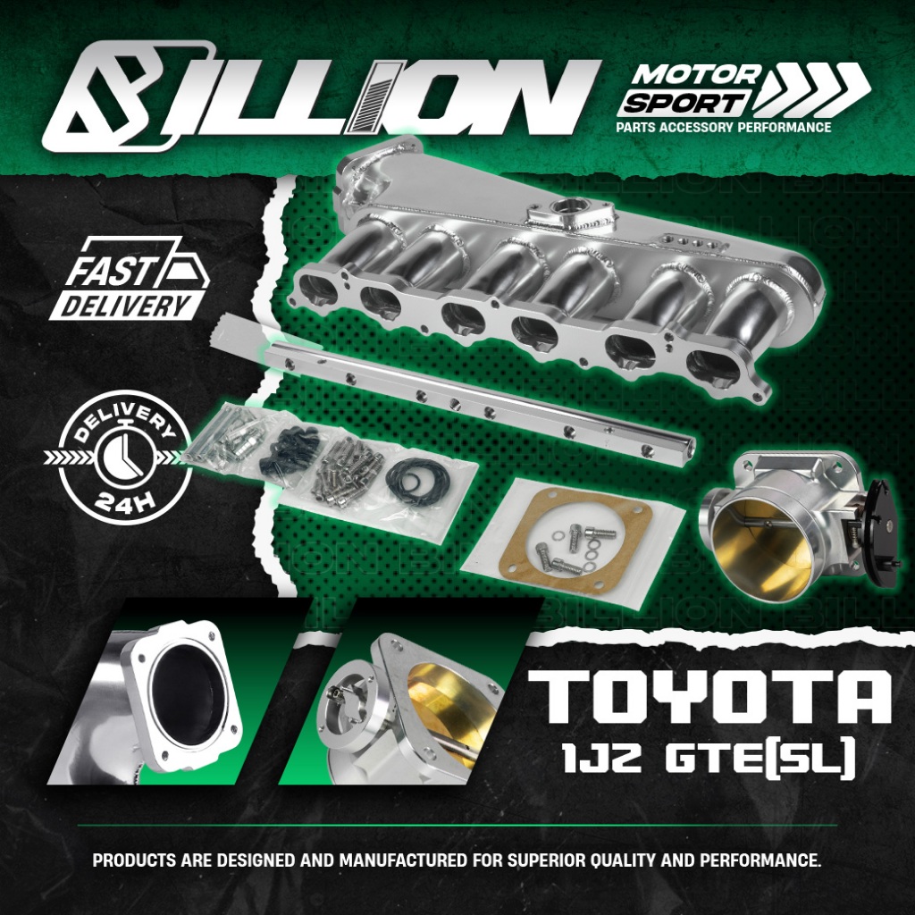 Billion คอไอดี Silver CNC + ลิ้น 90mm + รางหัวฉีด Toyota 1JZ-GTE (SL)