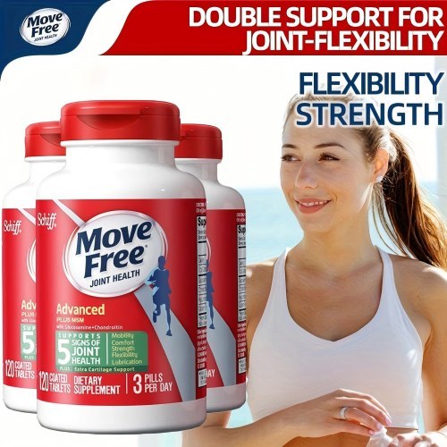 Schiff Move Free Advanced Plus MSM with Glucosamine + Chondroitin 120 Tablets