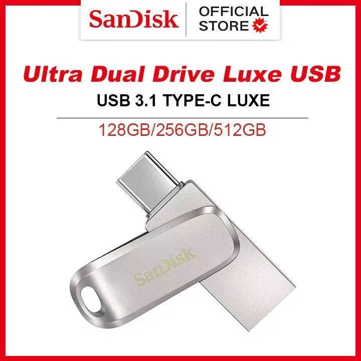 SanDisk Ultra Dual Drive Luxe USB Type-C 32GB 64GB 128GB 256GB (SDDDC4) แฟลชไดรฟ์ Flashdrive iPadPro