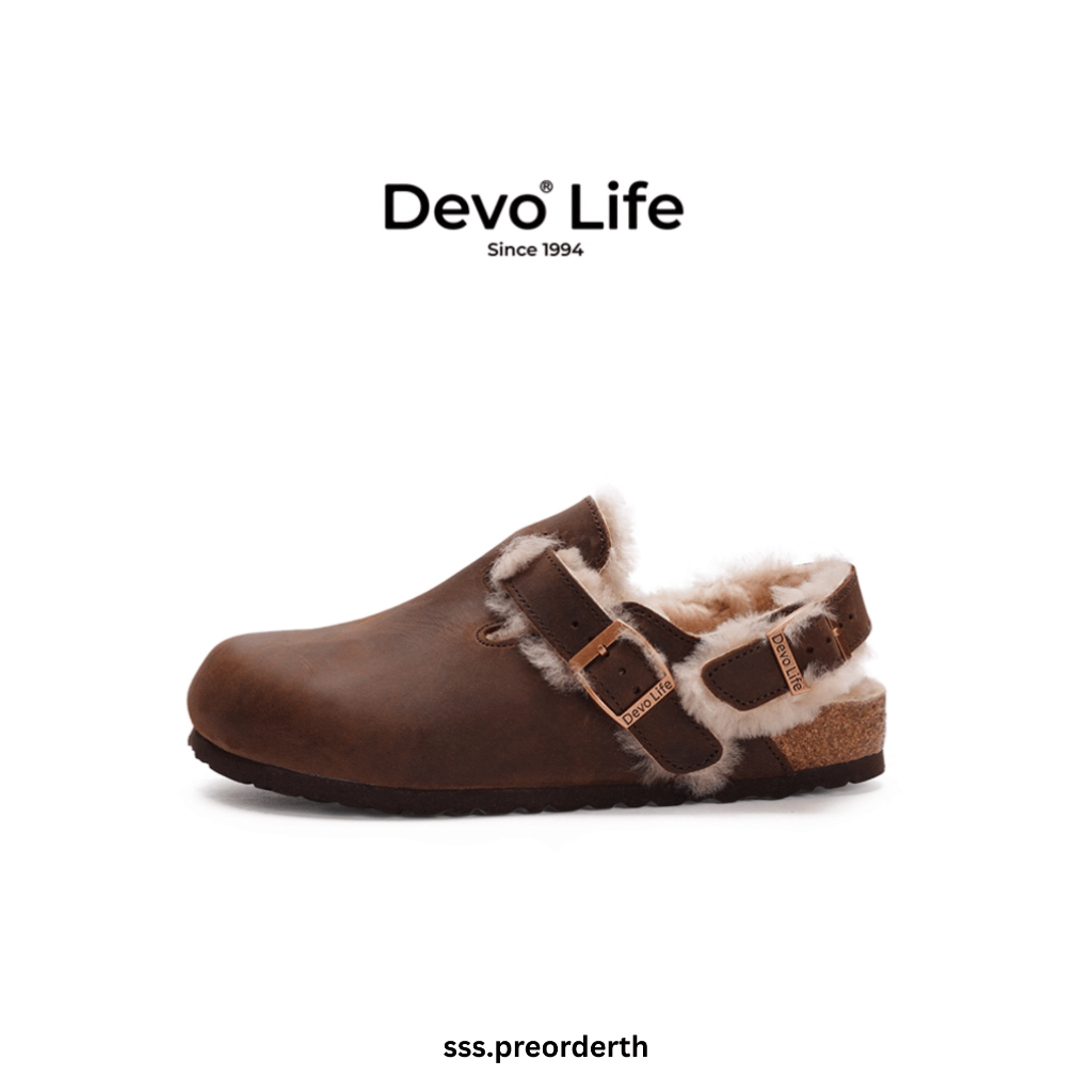 DEVO LIFE Wool Slippers Cork Women