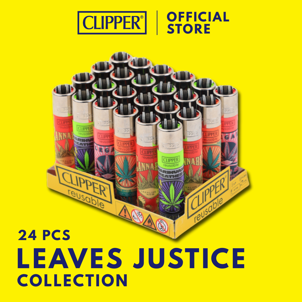 ไฟแช็ค คลิปเปอร์ Clipper Lighters Leaves Justice Collection (แพ็ค 24 ชิ้น) ไฟแช็คเติมแก๊สได้จุดไฟให้แสงสว่างแบบพกพาสะดวก