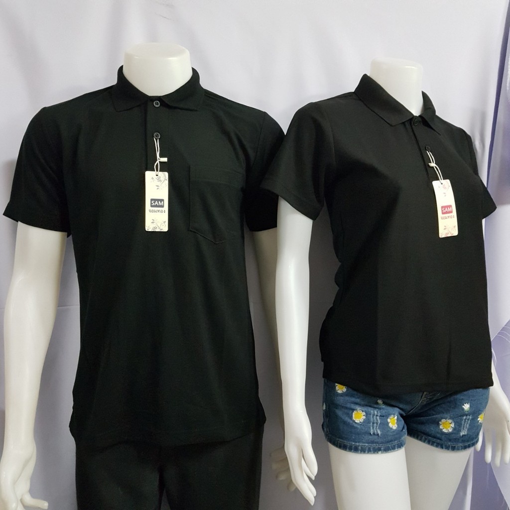 (มีสต๊อกพร้อมส่ง) Polo ผู้ชาย เสื้อโปโลสีดำล้วน แฟชั่นสวมใส่ได้หลากหลาย แขนปล่อย สีสุภาพ ใส่ได้ทุกโอกาส