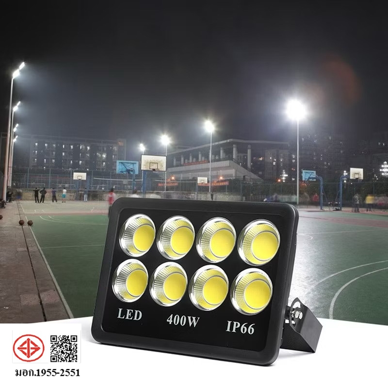 PLD สปอตไลท์ ไฟสนามฟุตบอล Spotlight LED 200W/300W/400W/500W/600W COB AC 220V (ใช้ไฟบ้าน220V) แสงขาว 
