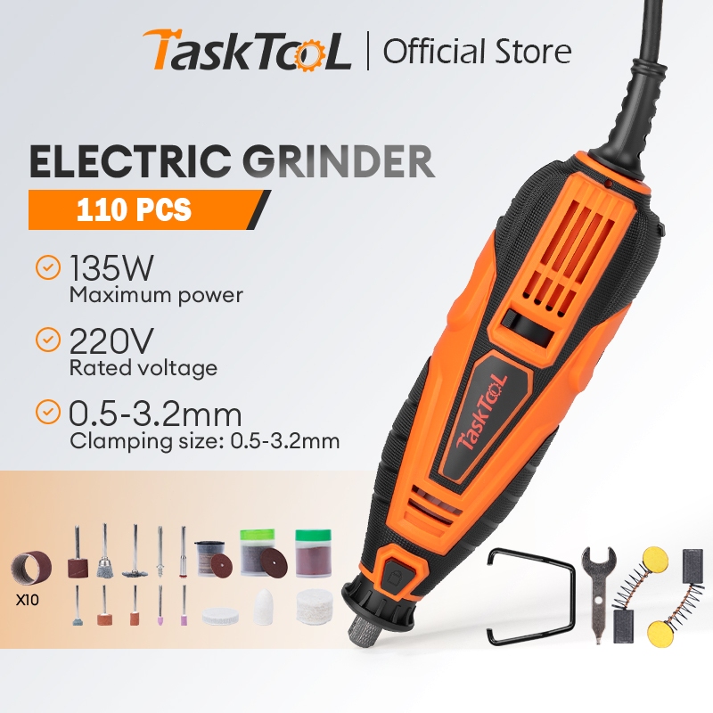 TASKTOOL เครื่องเจียร์ เครื่องเจียร์ไฟฟ้า  รุ่นอัพเกรด พลังงานสูงขึ้น ปรับความเร็วได้ เจาะ ตัด