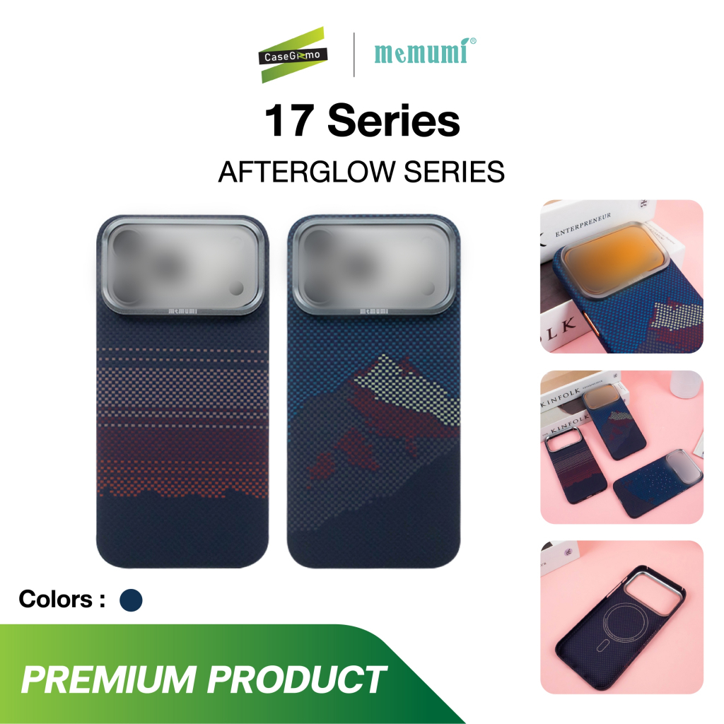 Memumi รุ่น 17 P / 17 PM เคสคาร์บอนไฟเบอร์แม่เหล็ก สีกรม Case Kevlar-Sunset Series Mag