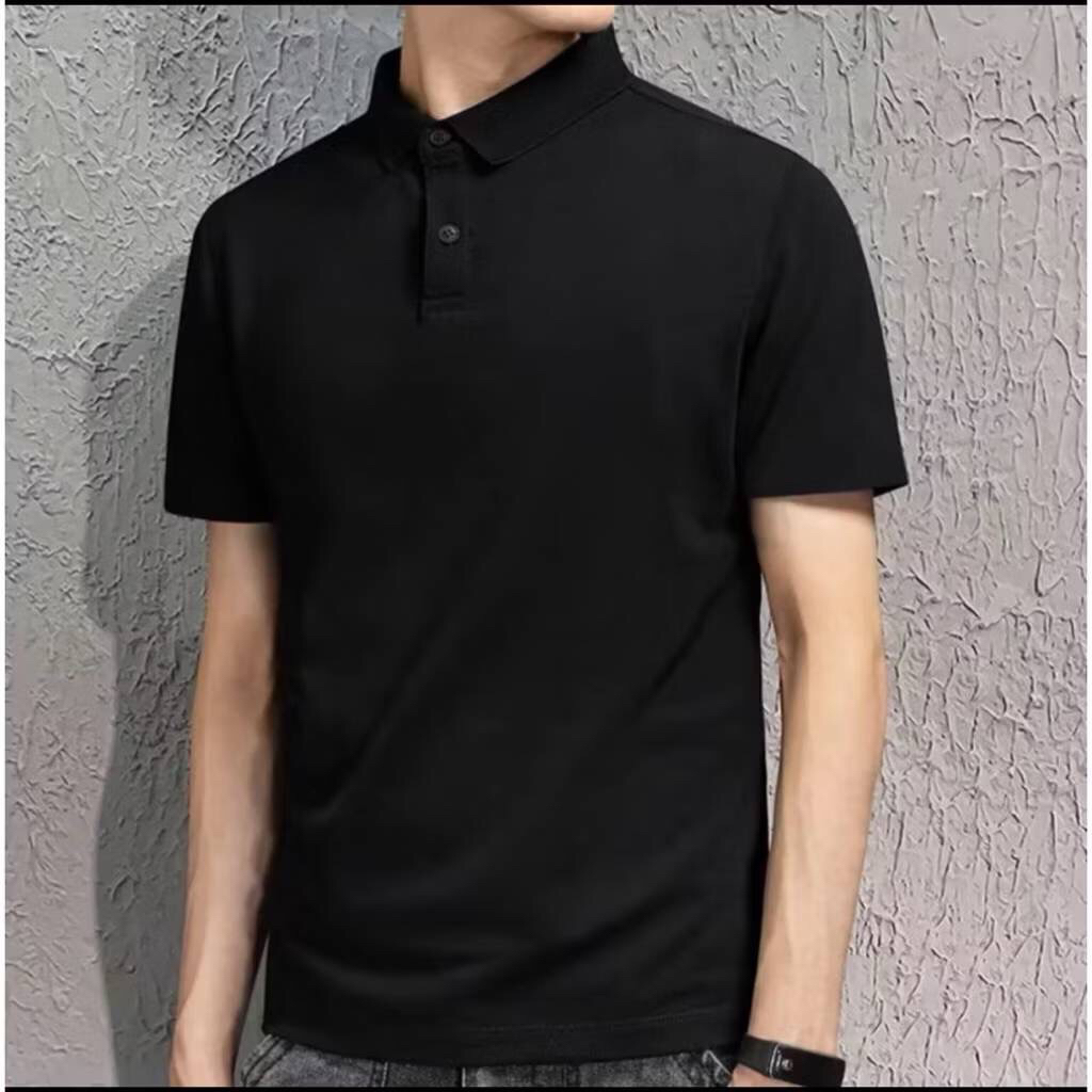 (พร้อมส่ง)เสื้อโปโลสีดำ ผ้าดีใส่สบายไม่ร้อนใส่ได้ทั้งชาย/หญิง