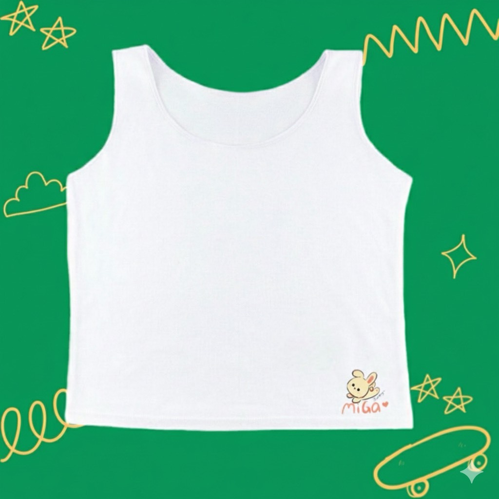 👩เสื้อกล้ามเด็กผู้หญิง-เด็กชาย แพค 2 ตัว👩 เสื้อซับในเด็ก ผ้าคอตตอน สีขาวล้วน - รูปที่ 3