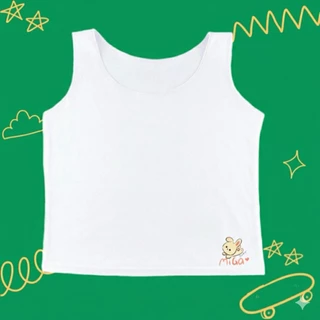 เสื้อกล้ามเด็กผู้หญิงสีขาว(เเพค 5ตัว)เนื้อผ้า นิ่ม ซับเหงื่อแห้งง่าย ระบายอากาศได้ดี