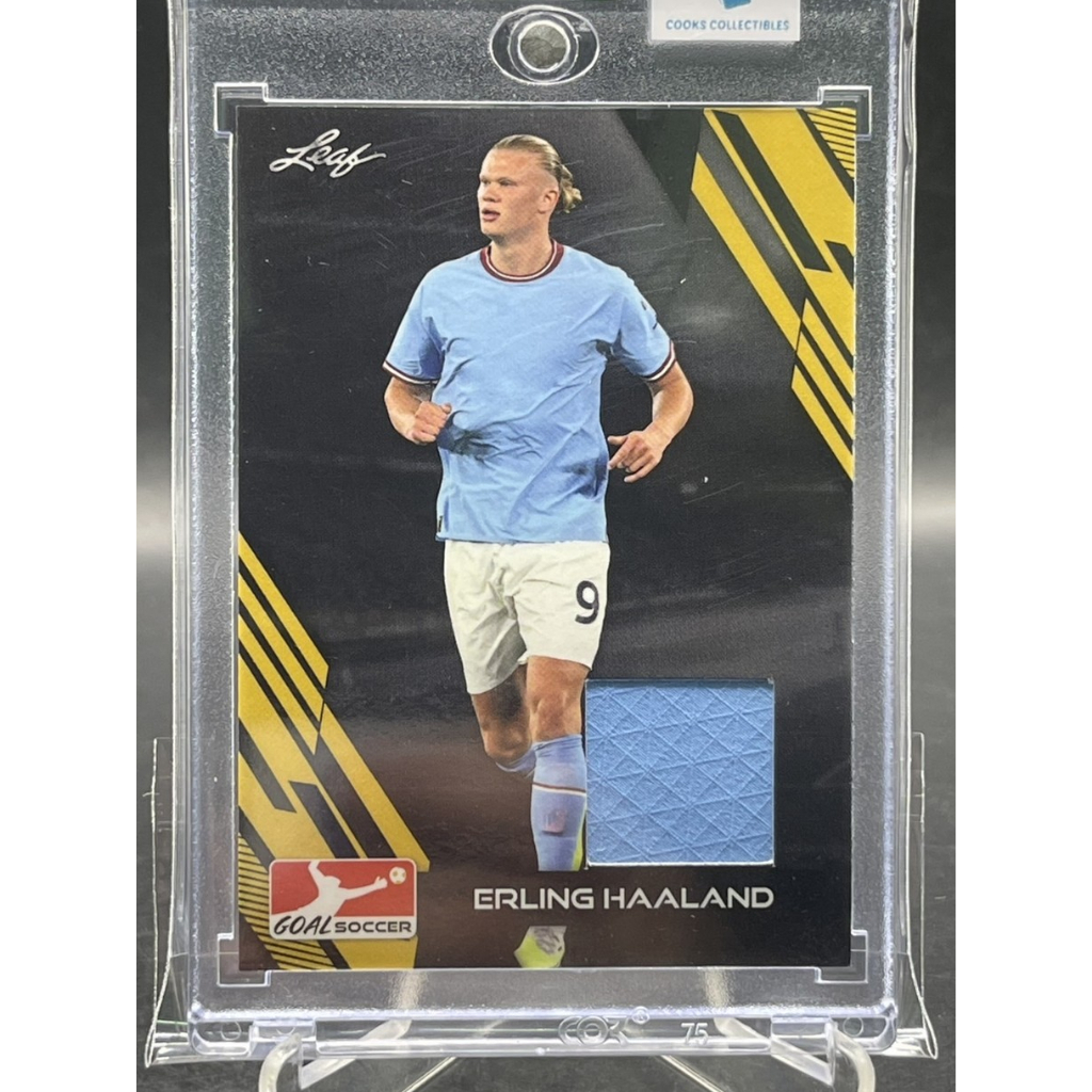 2023 Leaf Goal Soccer Erling Haaland Game-Used Jersey Relic 🩵 Manchester City