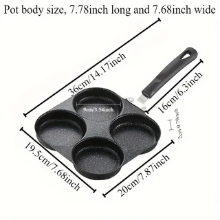 BAANHARDWARE กระทะทอดไข่ดาว ทอดไข่ 4 หลุม Non-Stick ลายหินอ่อน สี่หลุม ไข่เกี๊ยวกระทะอาหารเช้า KN-U027