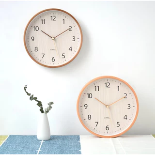 นาฬิกาไม้ นาฬิกาแขวนทรงกลม เรียบง่ายและมีสไตล์ ขนาด12นิ้ว ไร้เสียงwall clock