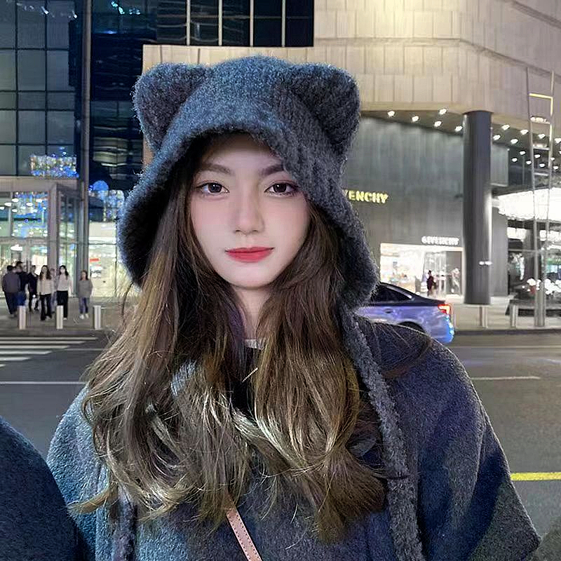 หมวกไหมพรม แต่งหูหมีน้อย น่ารักๆ ให้ความอบอุ่น แฟชั่นสไตล์เกาหลี