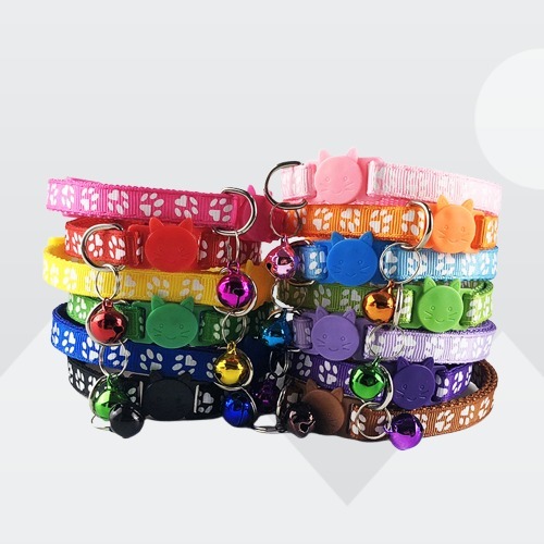 ปลอกคอแมว ปลอกคอแมวลายเท้าแมว ปลอกคอนิรภัย