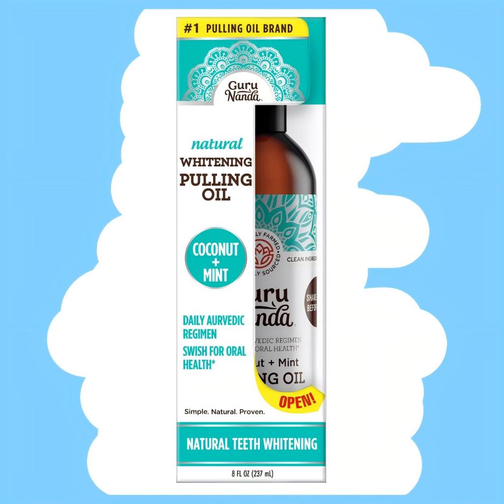 น้ำยาบ้วนปาก Guru Nanda Natural Whitening Pulling Oil - Coconut + Mint
