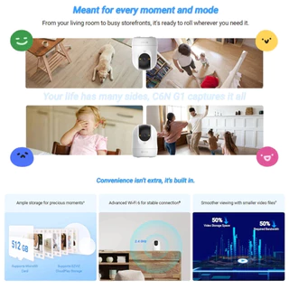 ⚡️กล้องวงจรปิดไร้สาย⚡️ EZVIZ รุ่น C6N G1 - 3K 5MP / 4K 8MP Pan & Tilt Wi-Fi Camera