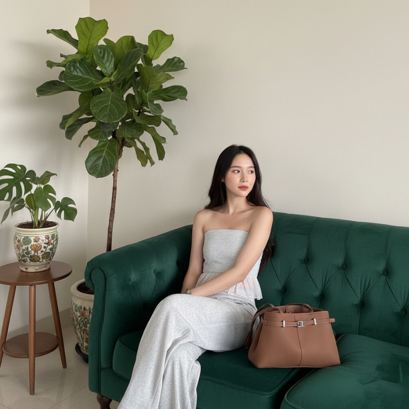 พร้อมจัดส่ง✨Thesummernade_Bag RUDOLPH กระเป๋าสะพายข้างหนัง กระเป๋าสไตล์ polarball ผ้าคุณภาพสูง PU/SUEDE Tote Bag - รูปที่ 4