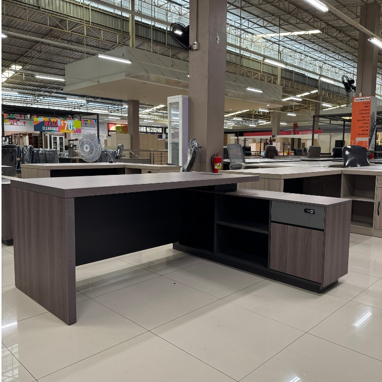 โต๊ะทำงานผู้บริหาร 160-180x160x75 ซม. รุ่น Lyra (ไลร่า) สีโอ๊ค | Liv Office. - รูปที่ 6