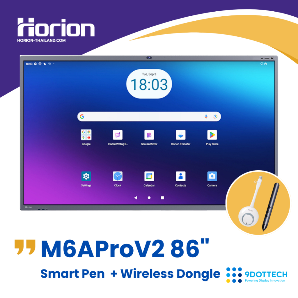 Horion กระดานอัจฉริยะ 86M6APro V2 (Smart Pen  + Wireless Dongle)