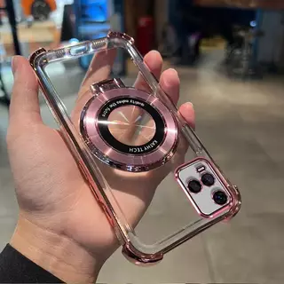 ส่งด่วน เคสใสขอบสี สำหรับ VIVO Y21 Y33S Y33T T1X กระกันแทก4มุม ตั้งได้ ขอบสี หรูหรา E2
