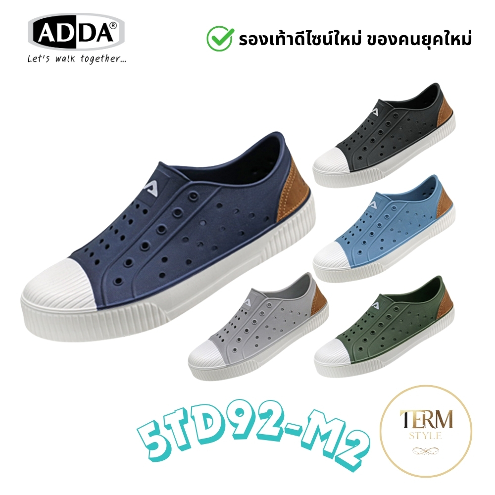 รองเท้าแตะผู้ชาย ADDA ทรงผ้าใบ 2Density เกรด Export นุ่มเบา รองเท้าสบาย ของแท้ 100%