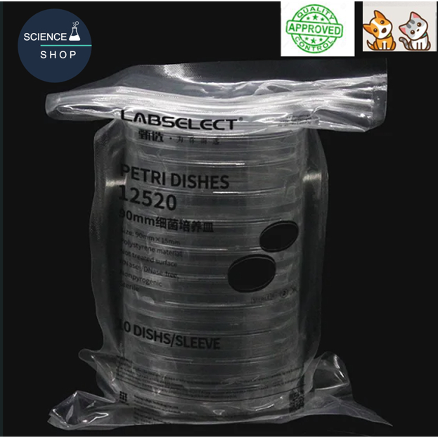 LABSELECT™ จานเพาะเชื้อพลาสติก, 90×15 มม., (10 คู่/แพ็ค)