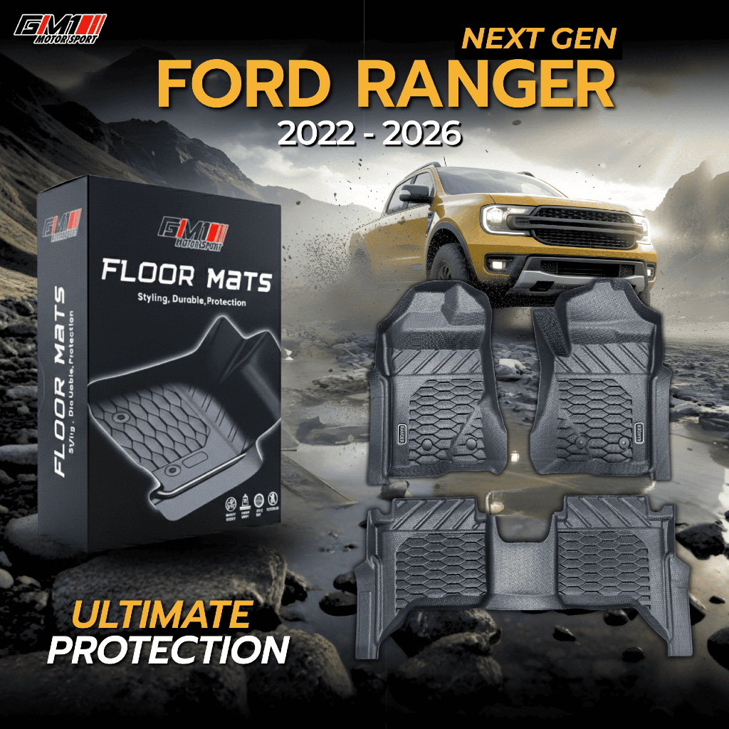 *พร้อมส่ง* พรมปูพื้นรถยนต์ Ford Ranger Next-Gen 2022-2026 พรม TPE พรมรถยนต์ พรมกันน้ำ พรมกันลื่น พรมwildtack v6 sport