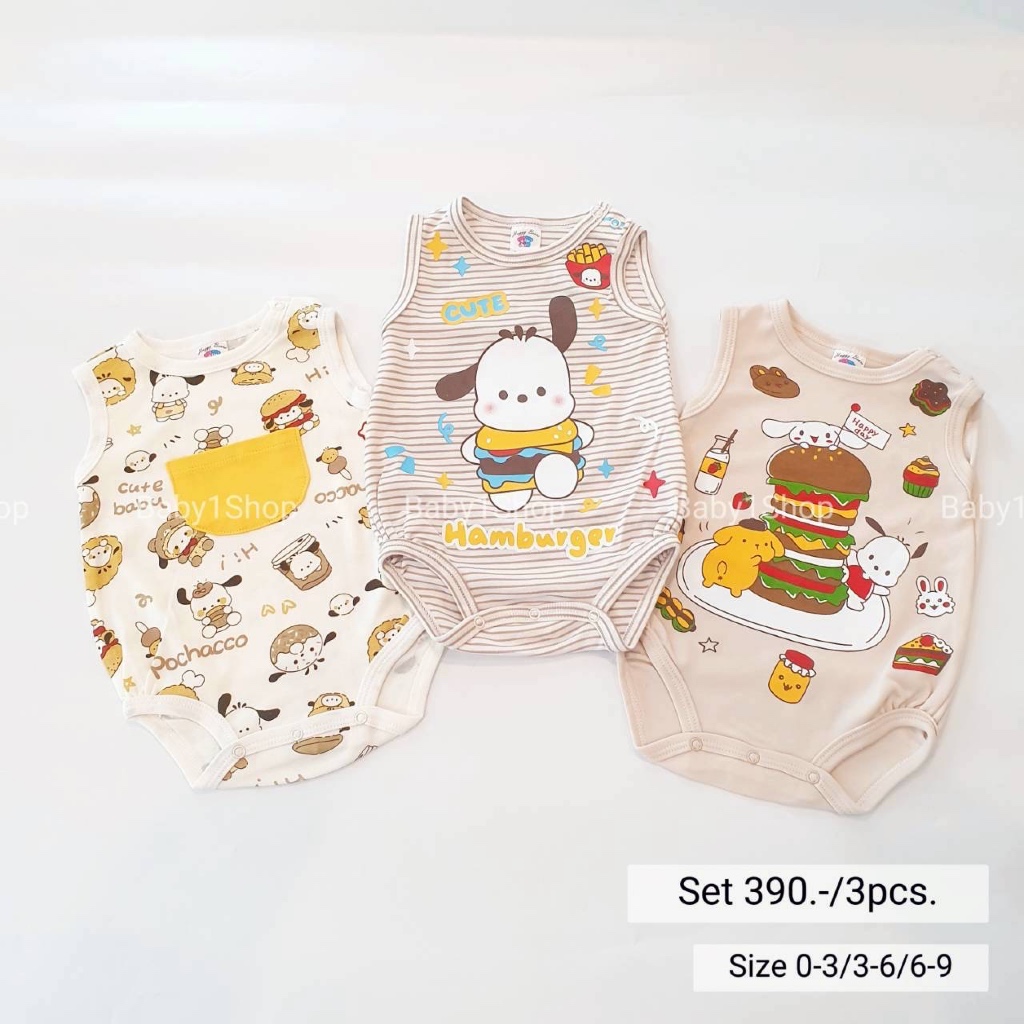 สินค้าพร้อมส่งบอดี้สูทกล้ามเสื้อกล้ามเด็ก ผ้าคอทตอลเด็กแรกเกิด-9เดือนใส่ได้