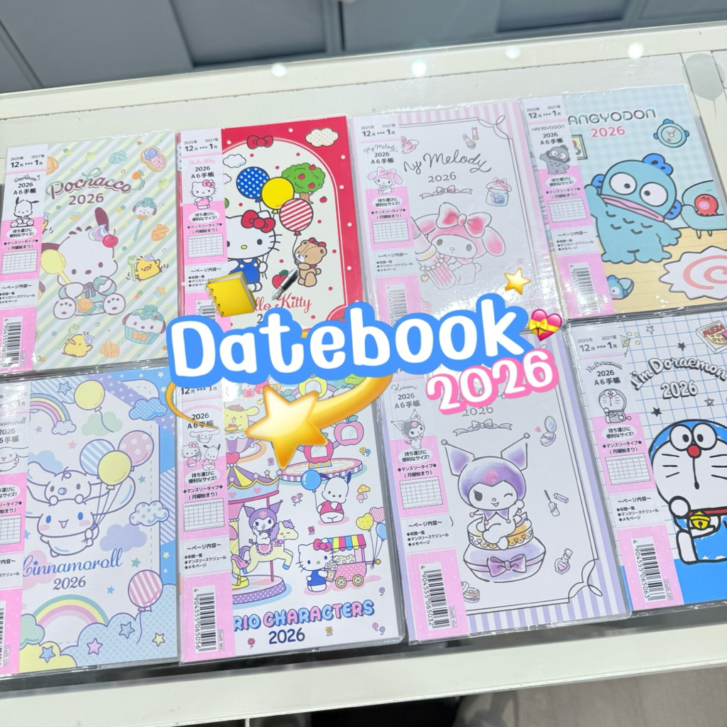 🗓Sanrio planner สมุดปฏิทิน Datebook 2026 sanrio สมุดแพลนเนอร์ ปฏิทินตั้งโต๊ะ จากญี่ปุ่นแท้100%🗓