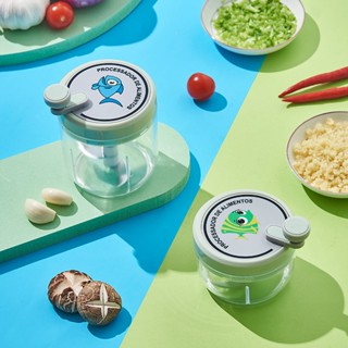 400ml เครื่องบดสับกระเทียม ผัก แบบใช้มือดึง ขนาดเล็ก บดกระเท…