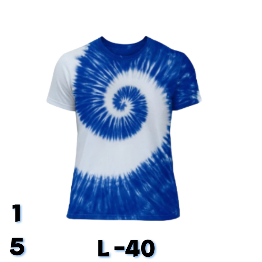 เสื้อยืดคอกลมผ้ามัดย้อม FC-1 ) 1  ขนาด L  XL 2XL 3XL ผ้าคอตอนยืดหยุ่น