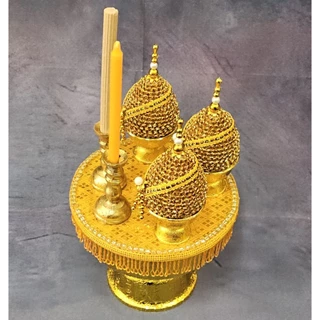 พานเครื่องทองน้อย พานสักการะ (ราคาเป็นชุด)002