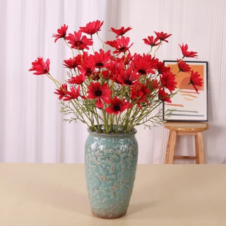 ดอกไม้ประดิษฐ์ ดอกเดซี่ ผ้าไหม DIY สำหรับตกแต่งบ้าน