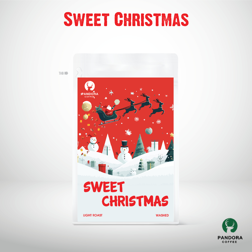 Pandora Coffee เมล็ดกาแฟ Sweet Christmas คั่วอ่อน 200 กรัม