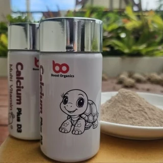 แคลเซี่ยมเต่าบก BoostOrganicsแคลเซียมพลัสD3+มัลติวิตามิน Calciumเต่า กระดองแข็งแรง กระดูกแข็งแรง สุขภาพดี 200 g