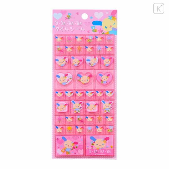 สติ๊กเกอร์ US Japan Sanrio Tile Sticker - Usahana : Pink Heart 6.5×0.3×15cm