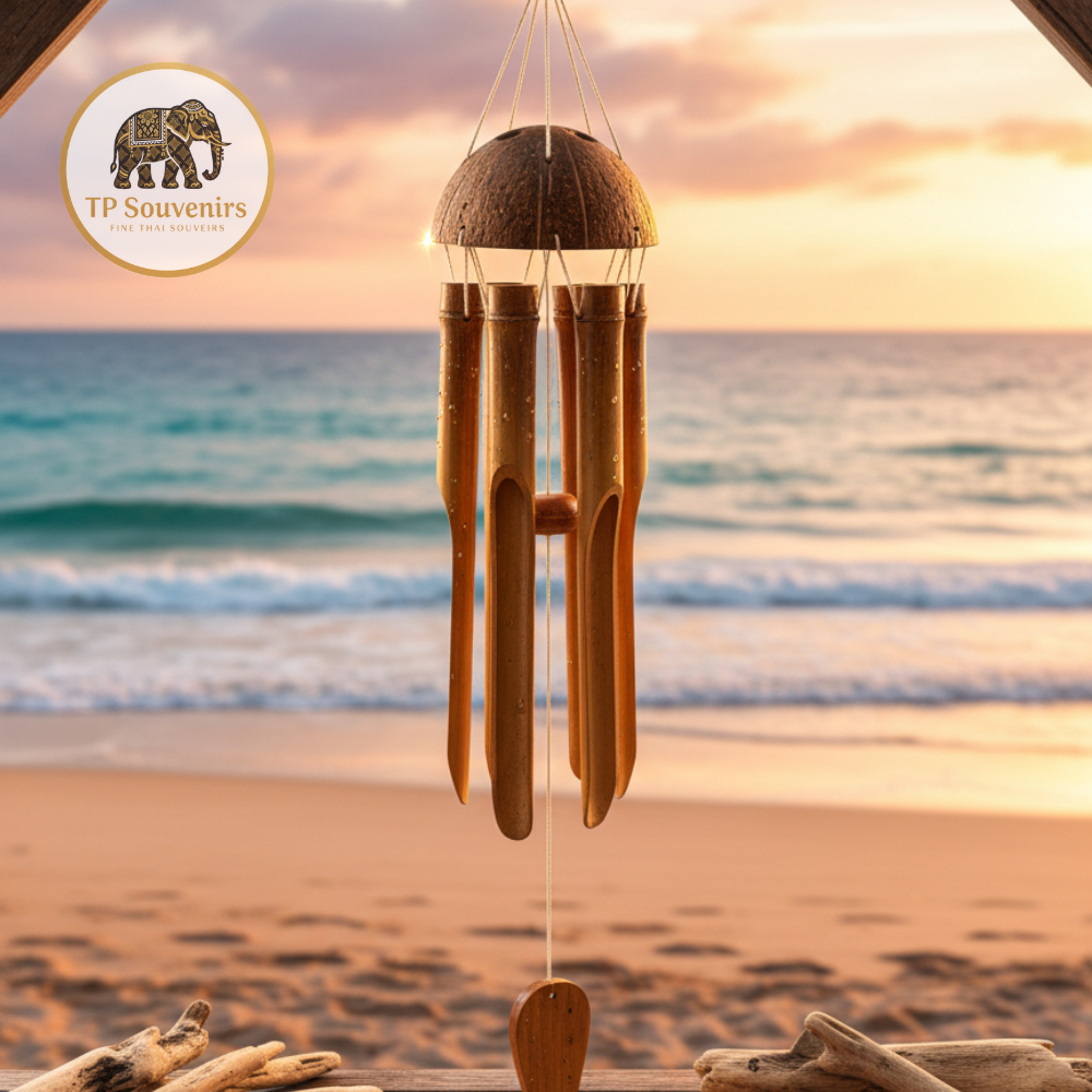 ✨ โมบาย/กระดิ่งลม ไม้ไผ่แท้ 🎋 กะลามะพร้าว (เสียงธรรมชาติ) Wind Chime แต่งสวน แต่งบ้าน ระเบียง สไตล์มินิมอล/บาหลี